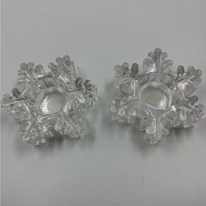 Partylite Snowflake Pair Tealight Holder X 2